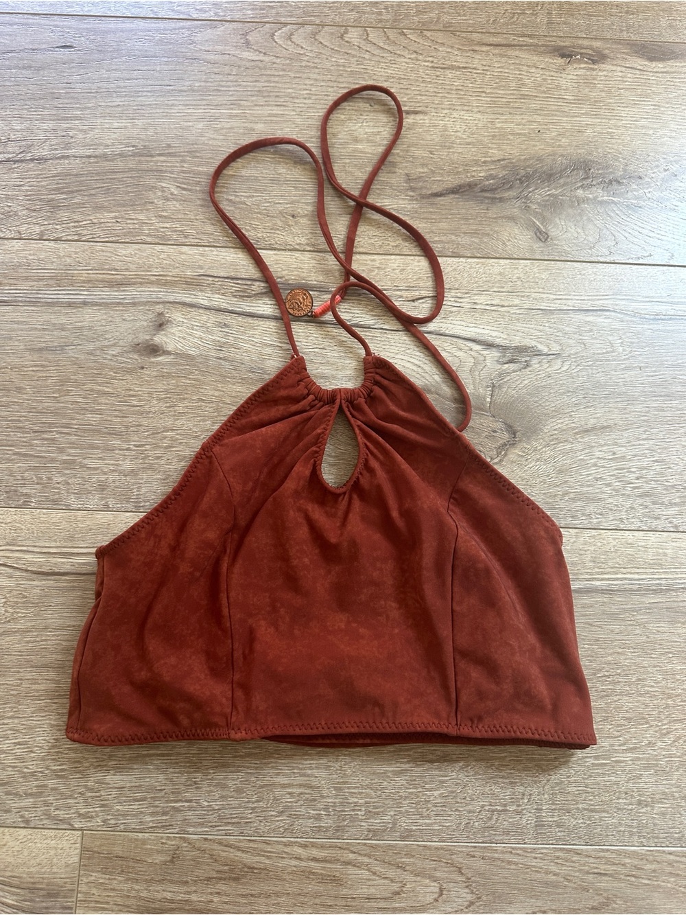 Rust Halter Keyhole Crop Top